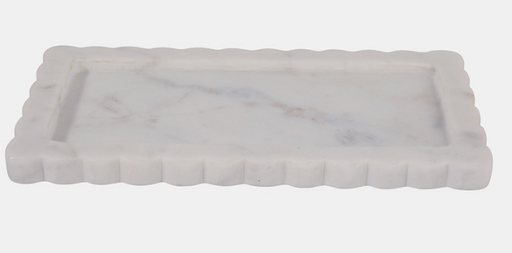 Scalloped Edge Marble Tray