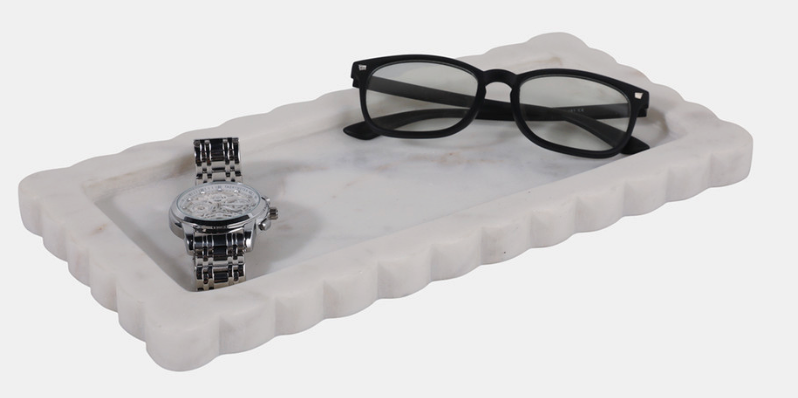 Scalloped Edge Marble Tray