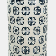 Navy & White Ginger Jar