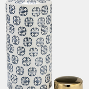 Navy & White Ginger Jar
