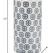 Navy & White Ginger Jar