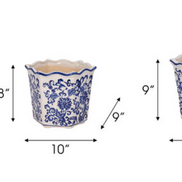 Chinoiserie Decorative Dahlia Planters