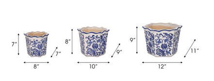 Chinoiserie Decorative Dahlia Planters