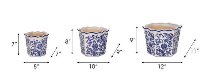 Chinoiserie Decorative Dahlia Planters