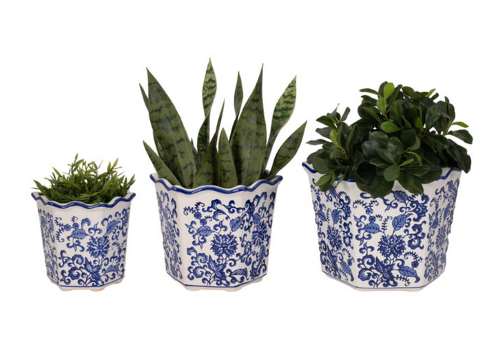 Chinoiserie Decorative Dahlia Planters