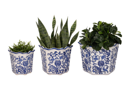 Chinoiserie Decorative Dahlia Planters