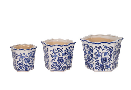 Chinoiserie Decorative Dahlia Planters