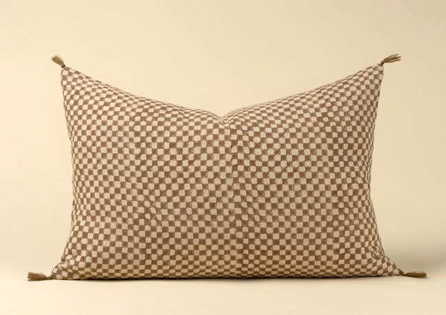 Check Linen Pillow