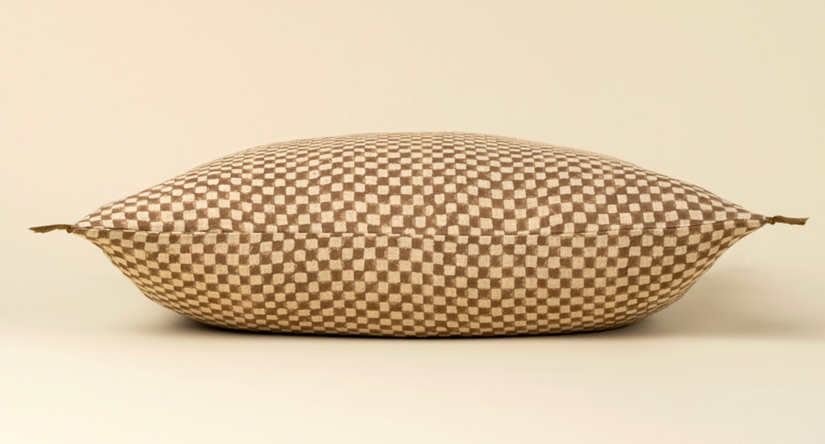 Check Linen Pillow
