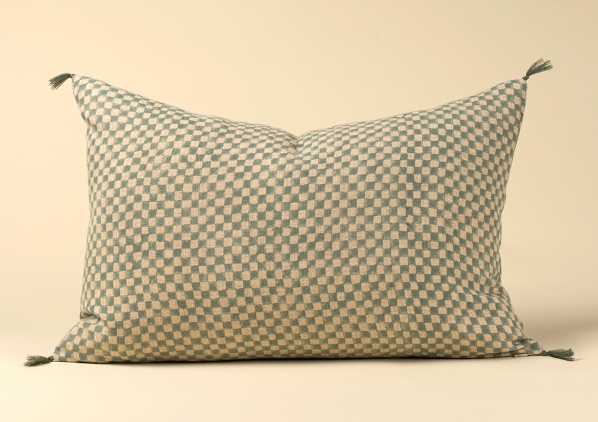 Check Linen Pillow