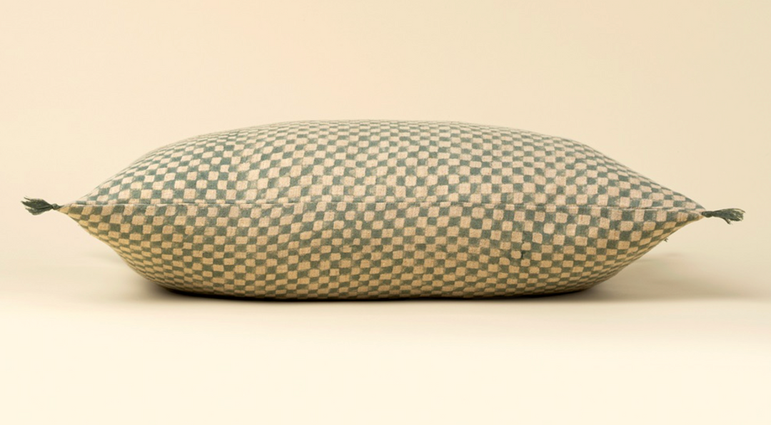 Check Linen Pillow