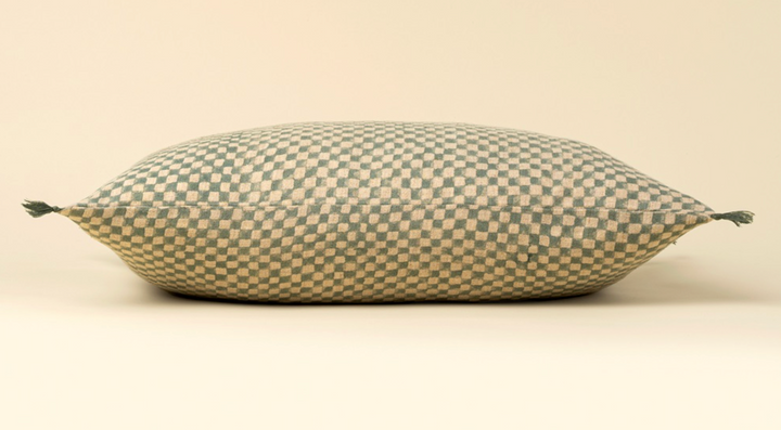 Check Linen Pillow
