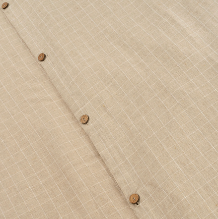 Sybarite Natural Linen Check Duvet Set