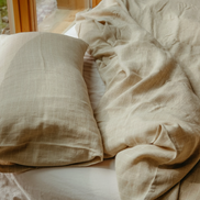 Sybarite Natural Linen Check Duvet Set