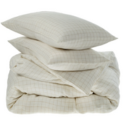 Sybarite Ivory Linen Check Duvet Set