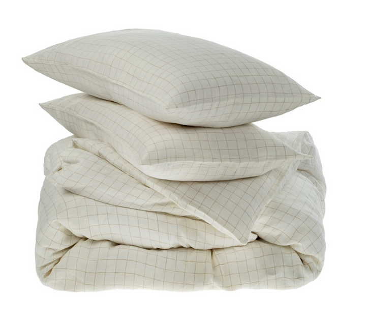 Sybarite Ivory Linen Check Duvet Set