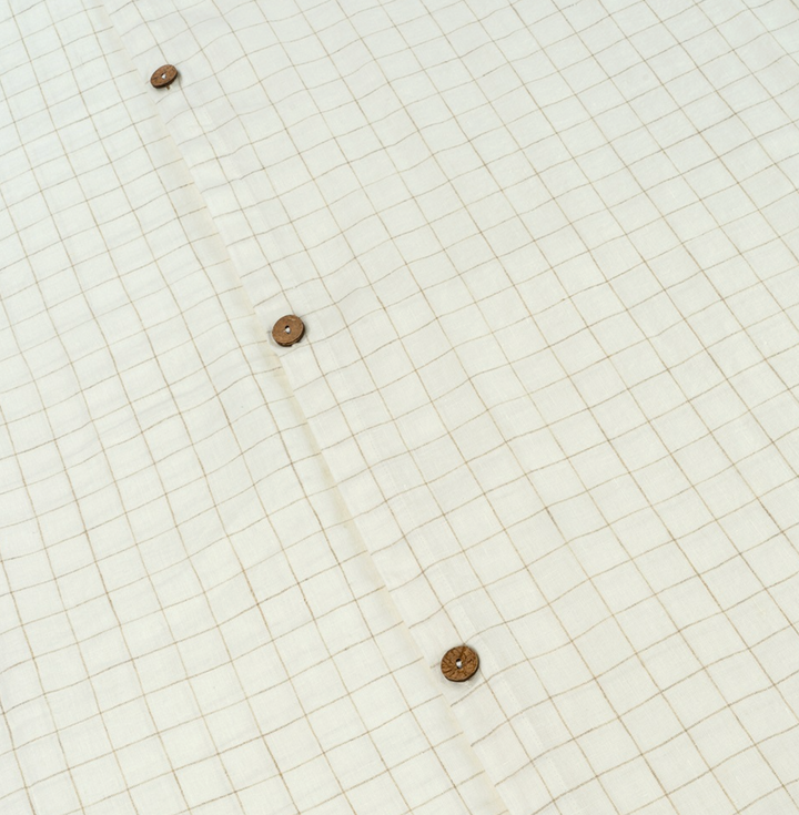 Sybarite Ivory Linen Check Duvet Set