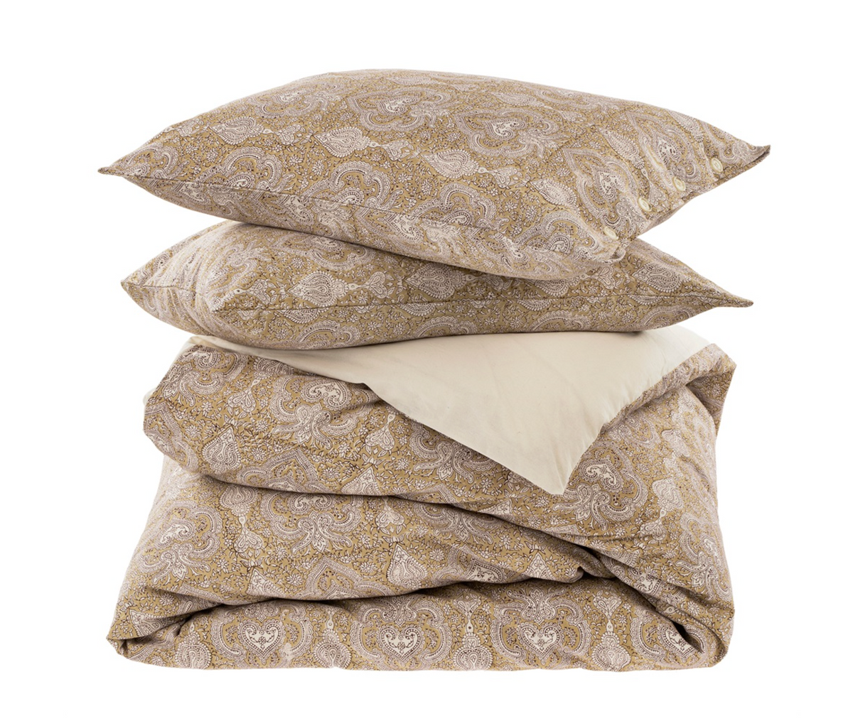 Huppe Gold Block Print Duvet Set