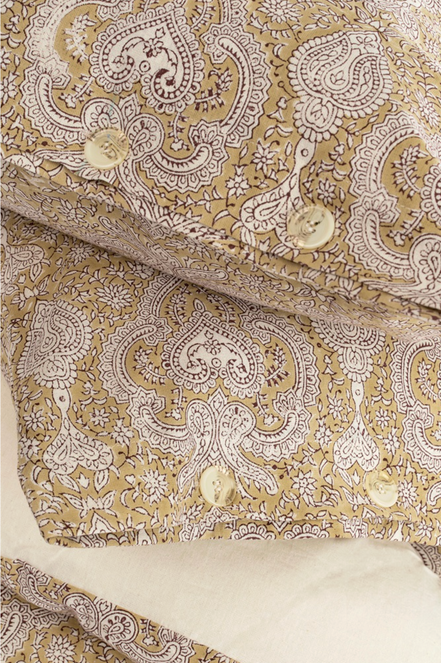Huppe Gold Block Print Duvet Set