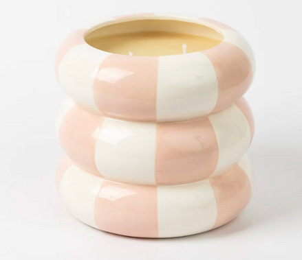 Sweet Grace Pink Checkered Candle