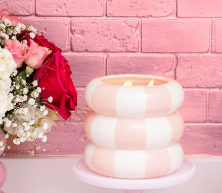 Sweet Grace Pink Checkered Candle