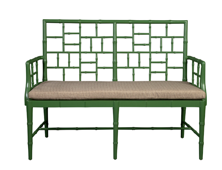 Green Bamboo Settee