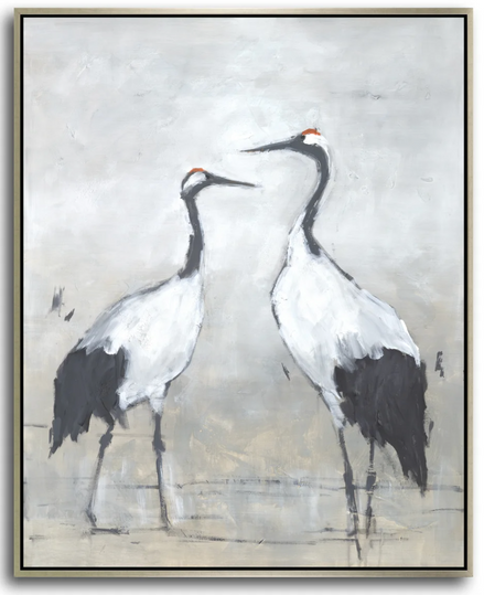 Shorebirds in Silver Frame