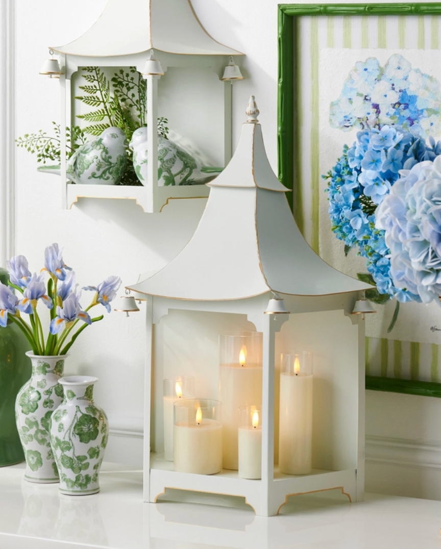 24" White Pagoda Wall Lantern
