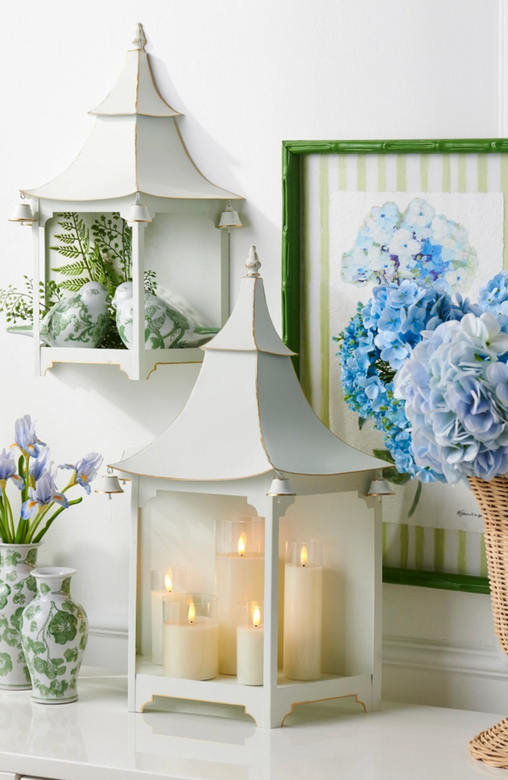 20" White Pagoda Wall Lantern