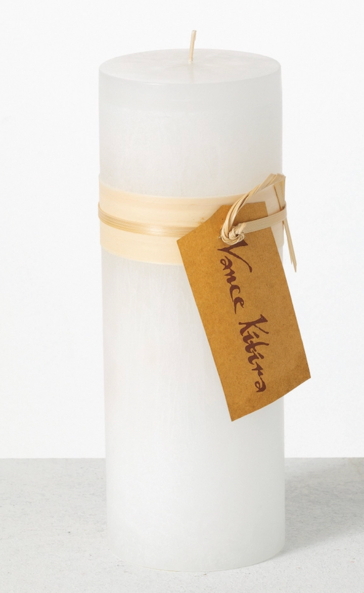 White Timber Pillar Candle