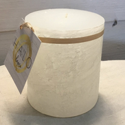White Timber Pillar Candle