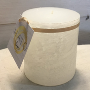 Pearl Timber Pillar Candle