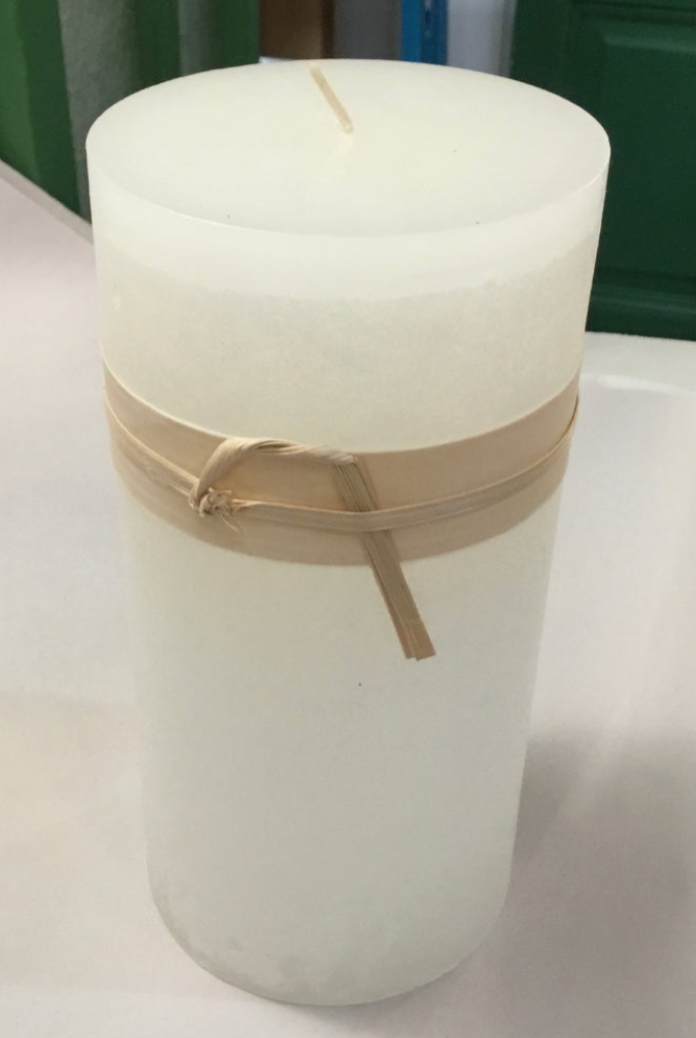 Pearl Timber Pillar Candle
