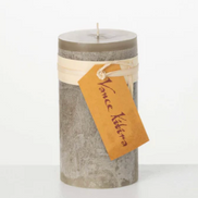 Gray Timber Pillar Candle