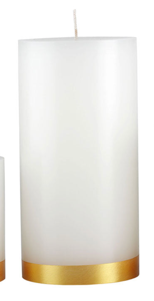 Gold Banded Pillar Candle
