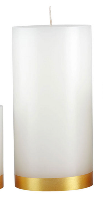 Gold Banded Pillar Candle