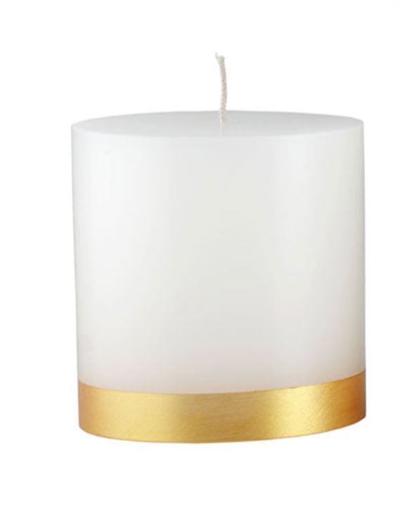 Gold Banded Pillar Candle