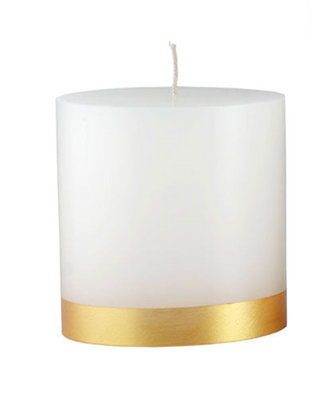 Gold Banded Pillar Candle