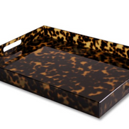 VIDA Acrylic Tortoise X-Lg Tray With Handles