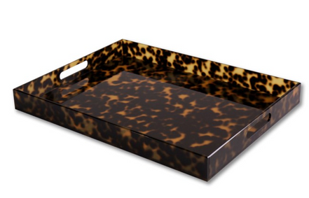 VIDA Acrylic Tortoise X-Lg Tray With Handles