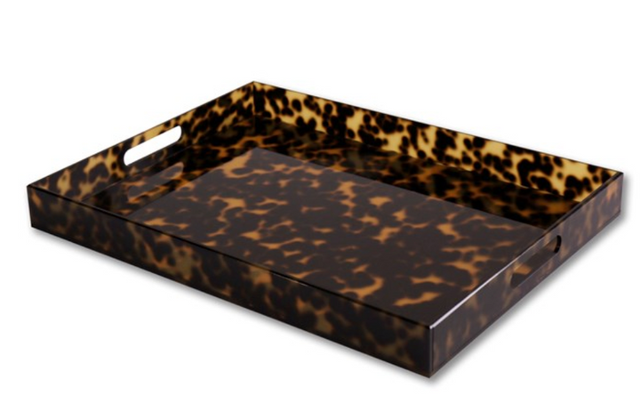 VIDA Acrylic Tortoise X-Lg Tray With Handles