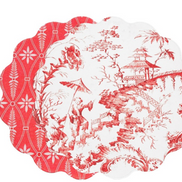 VIDA Chinoiserie and Trellis Reversible Round Placemat