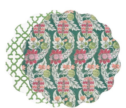 VIDA Laurent and Trellis Reversible Round Placemat
