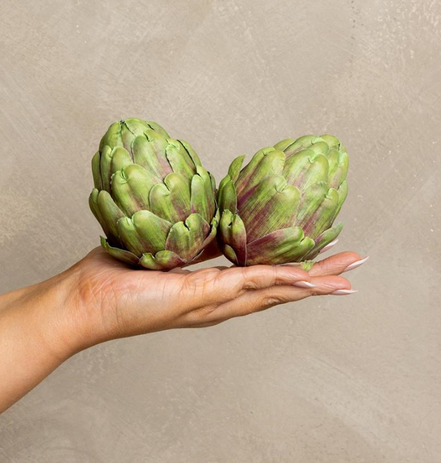 Green & Burgundy Artificial Artichoke