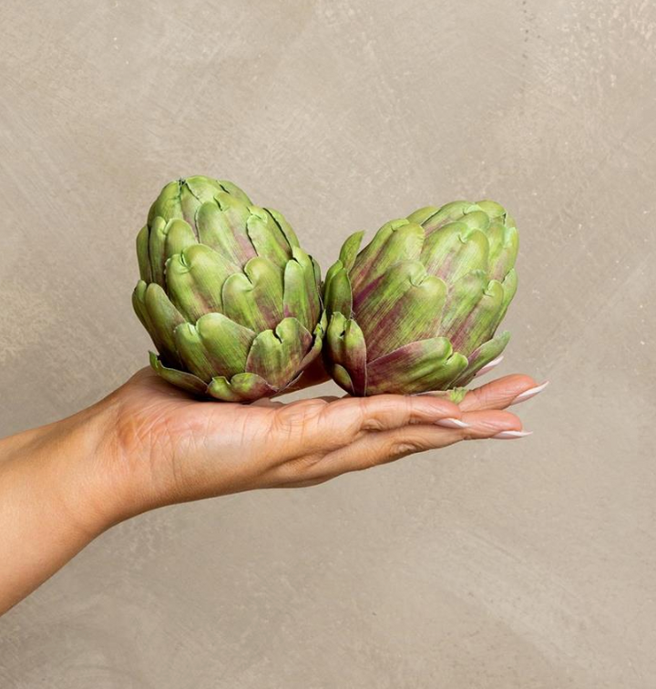Green & Burgundy Artificial Artichoke