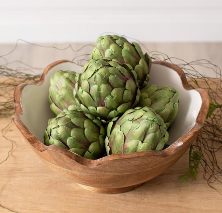 Green & Burgundy Artificial Artichoke