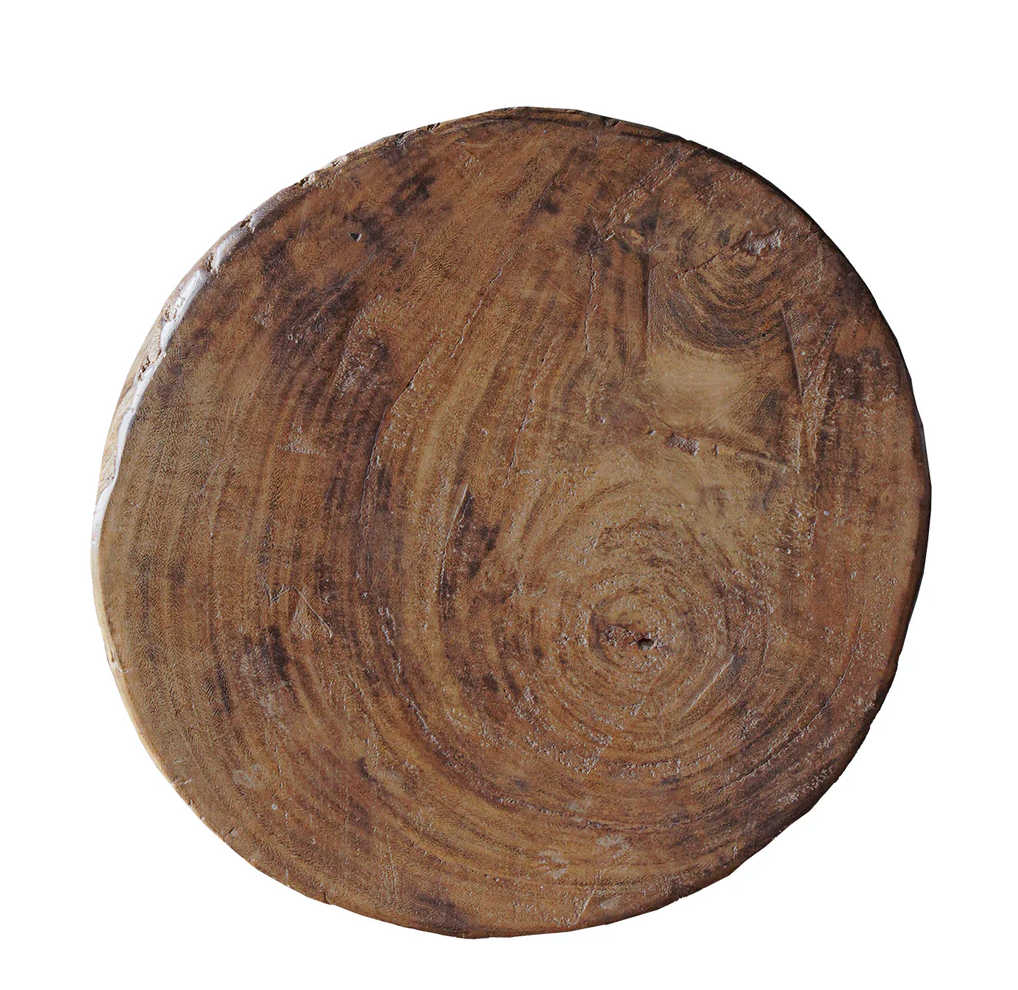 Rustic Teak Pedestal Stool