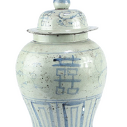 Jingdezhen Hand-Painted Double Happy Temple Jar