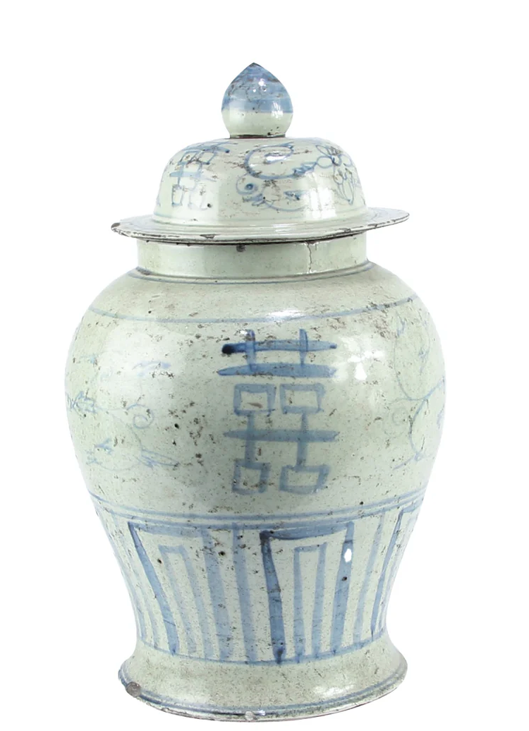 Jingdezhen Hand-Painted Double Happy Temple Jar