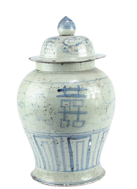 Jingdezhen Hand-Painted Double Happy Temple Jar